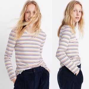 Madewell | Long sleeve Baby Tee in Shimmer Stripe